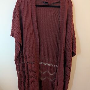 🍷🧶 Torrid Lace-Knit Cardigan | Breezy Layers, Rich Texture ✨ Size 2